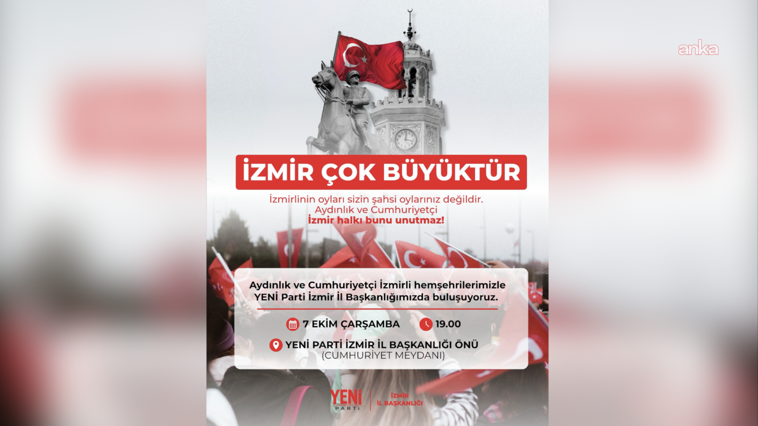 YENİ Parti'den İzmir'de 'İzmir çok büyüktür' buluşması