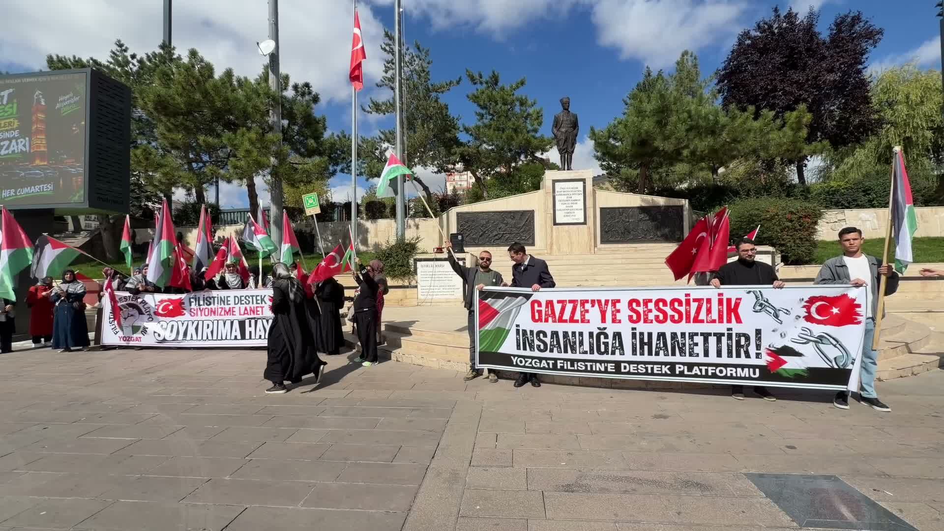 Yozgat'ta Gazze'ye yapılan saldırılar protesto edildi